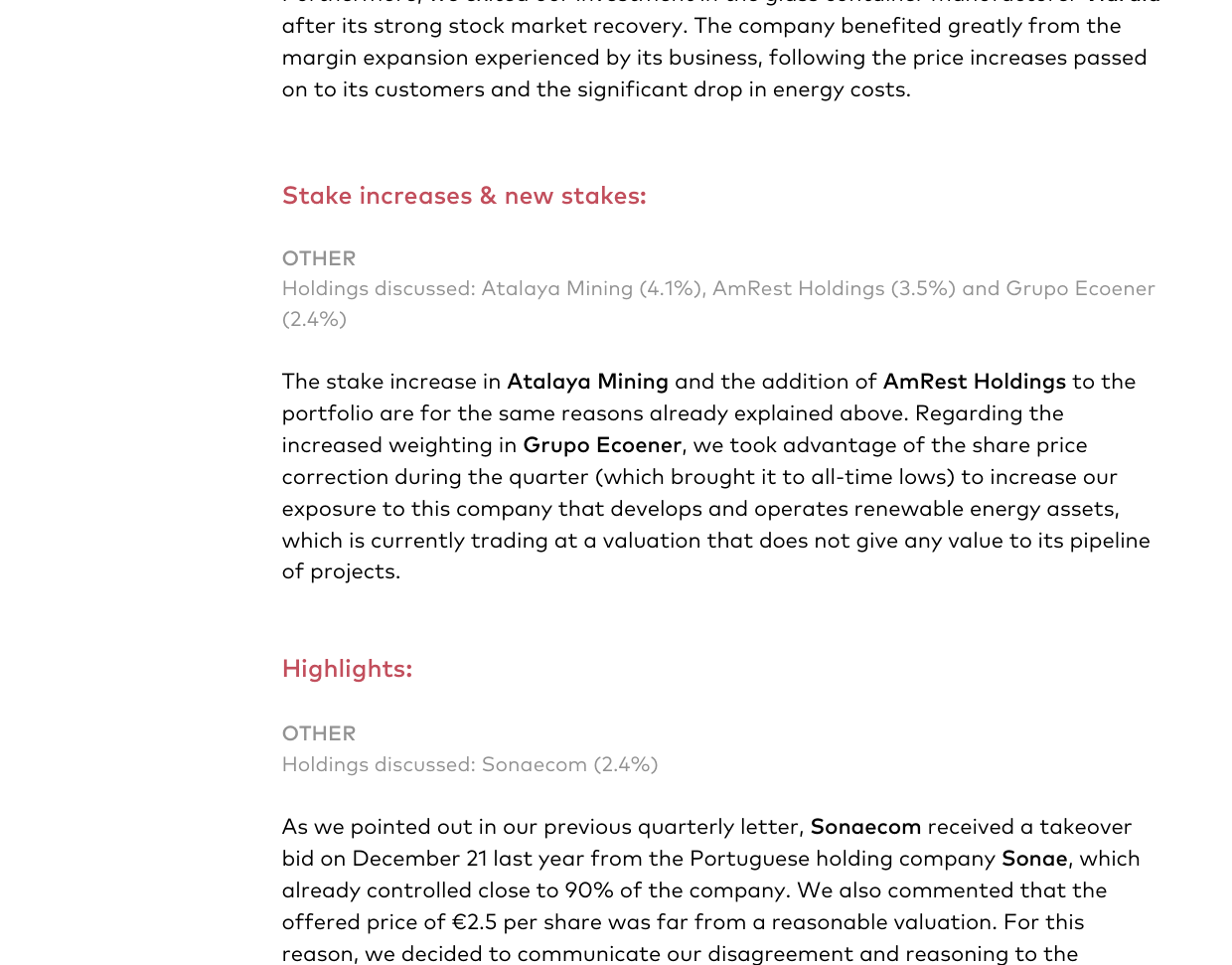 Letter to our co-investors 1Q23