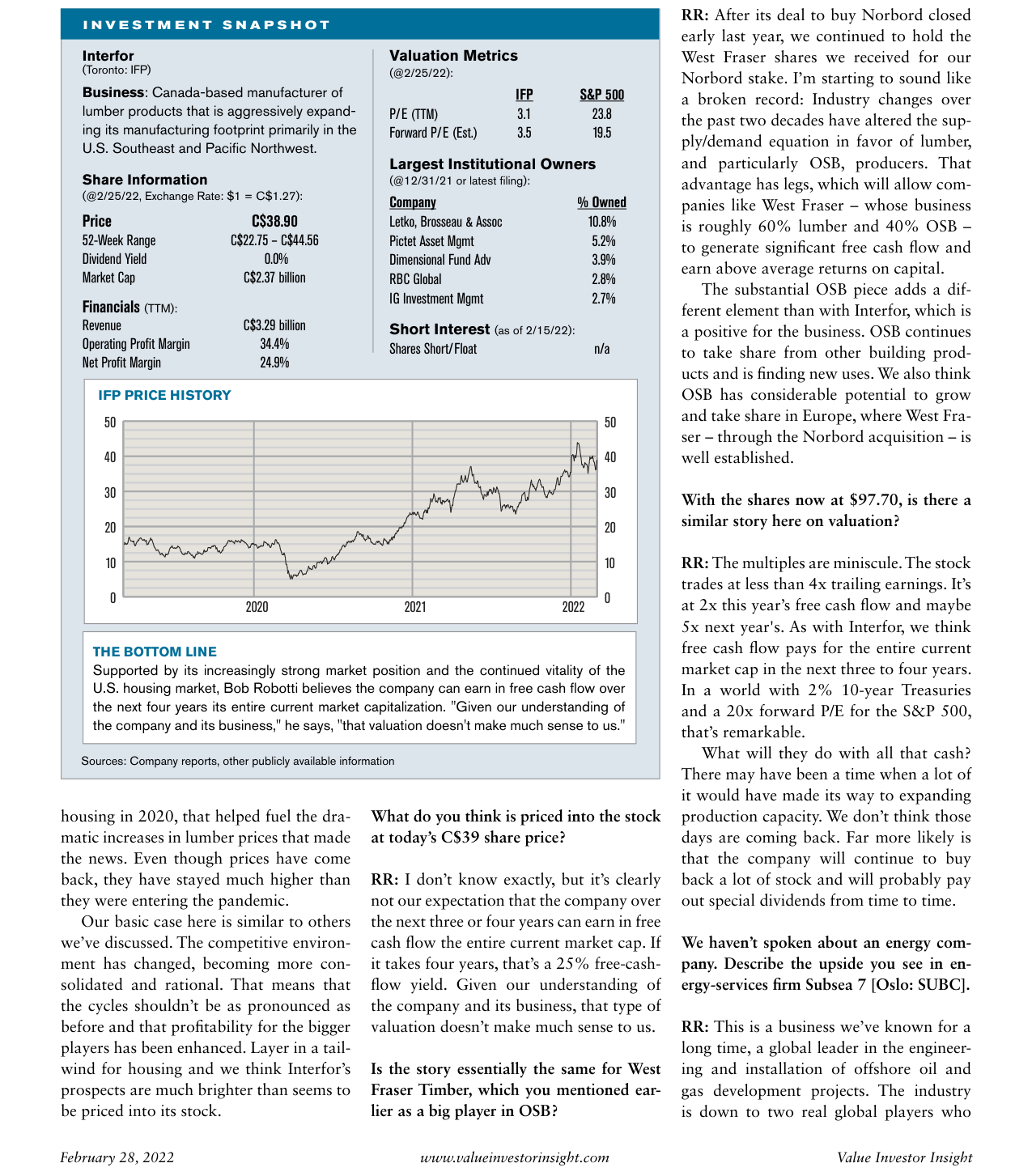 Robotti & Company Advisors Q1 2022 Letter