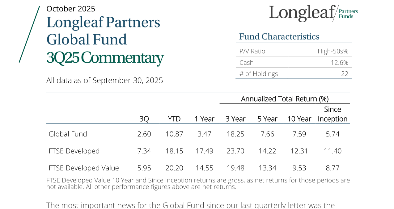 3Q25 Global Fund Commentary