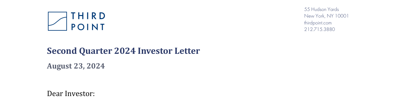 Third Point Q2 2024 Investor Letter