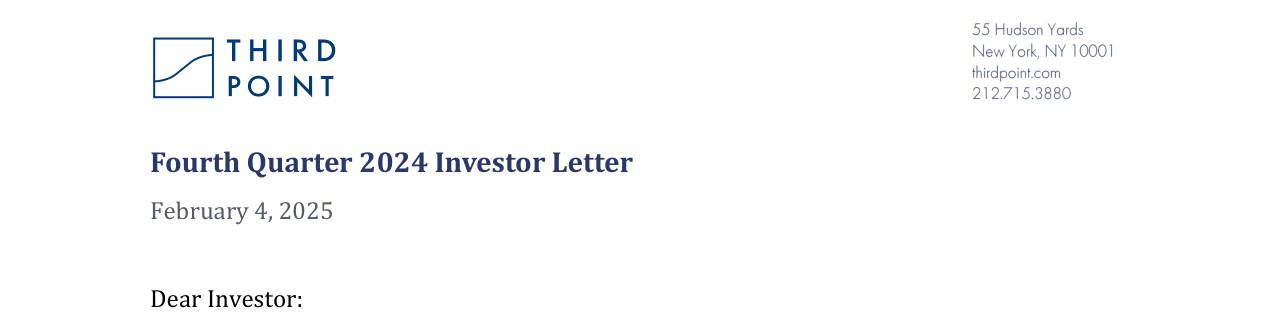 Third Point Q4 2024 Investor Letter